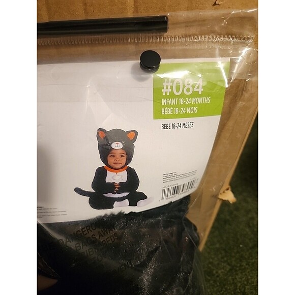 New Cuddly Black Cat Animal Kitty, Infant 18-24 Months Halloween Child Costume - Picture 5 of 7